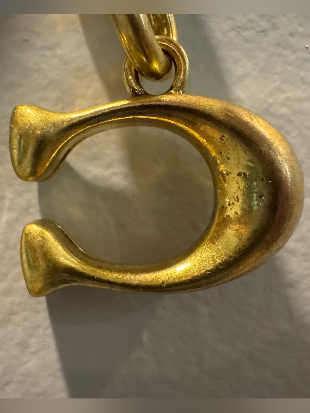 Gold-Tone Letter C Keychain Charm - Picture 4 of 4